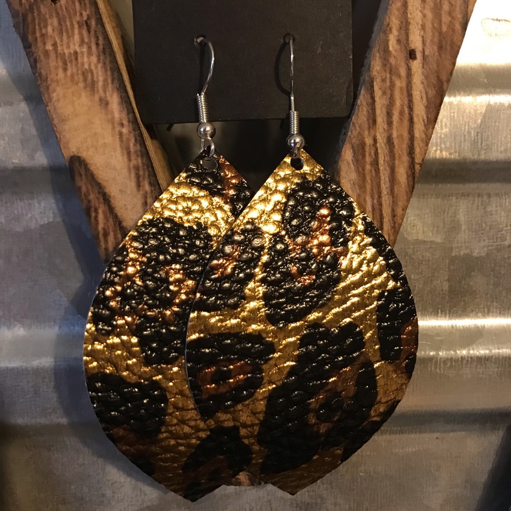 Leopard print earrings